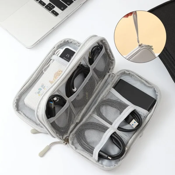 Sac de voyage pour produits numériques câble de données USB, casque d'écoute – Image 3