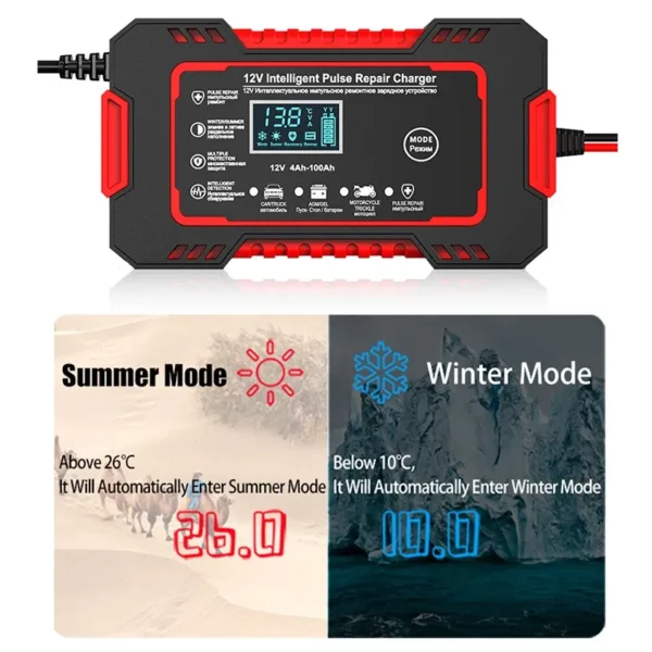 Chargeur de batterie de voiture, acide de plomb, AGM 12V – Image 4