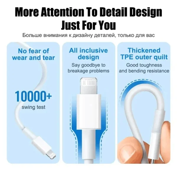 Chargeur USB de type C d'origine pour Apple, iPhone – Image 5
