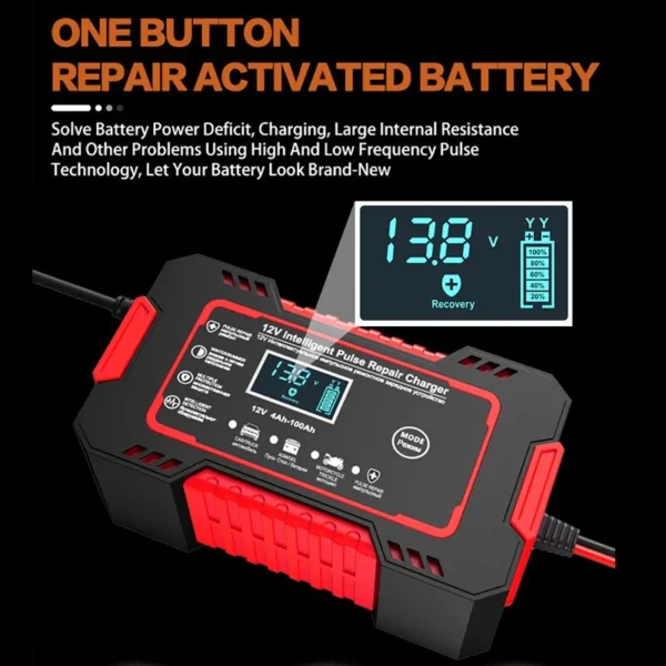 Chargeur de batterie de voiture, acide de plomb, AGM 12V – Image 5