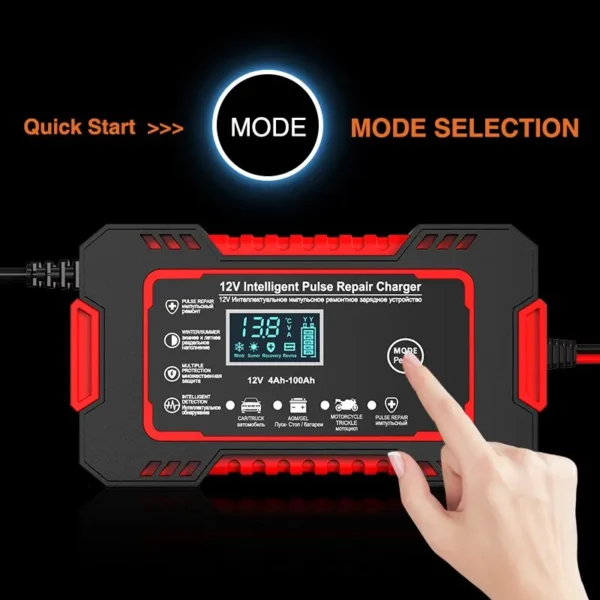 Chargeur de batterie de voiture, acide de plomb, AGM 12V – Image 3