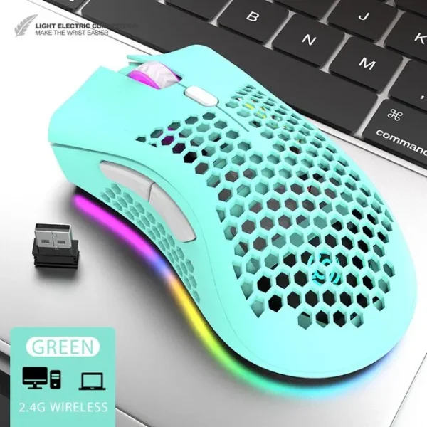Souris de jeu USB 2.4G sans fil, rechargeable, lumière RGB,BM600 – Image 10