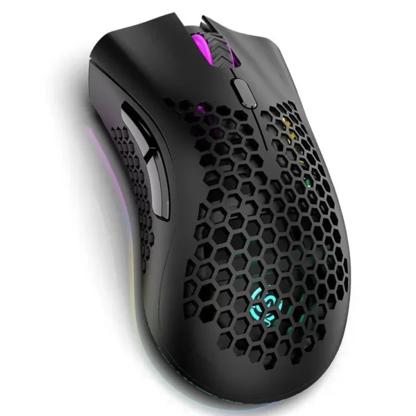 Souris de jeu USB 2.4G sans fil, rechargeable, lumière RGB,BM600 – Image 6