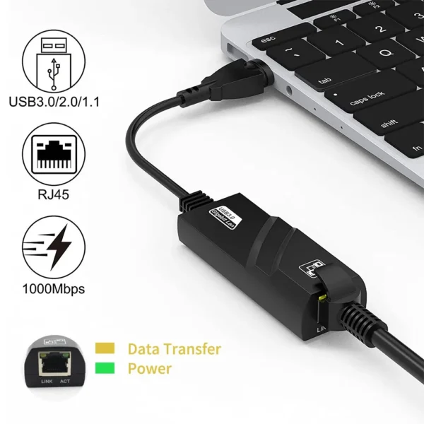 Adaptateur réseau 1000Mbps USB 3.0 vers Rj45 RTL8153 Lan Ethernet – Image 6