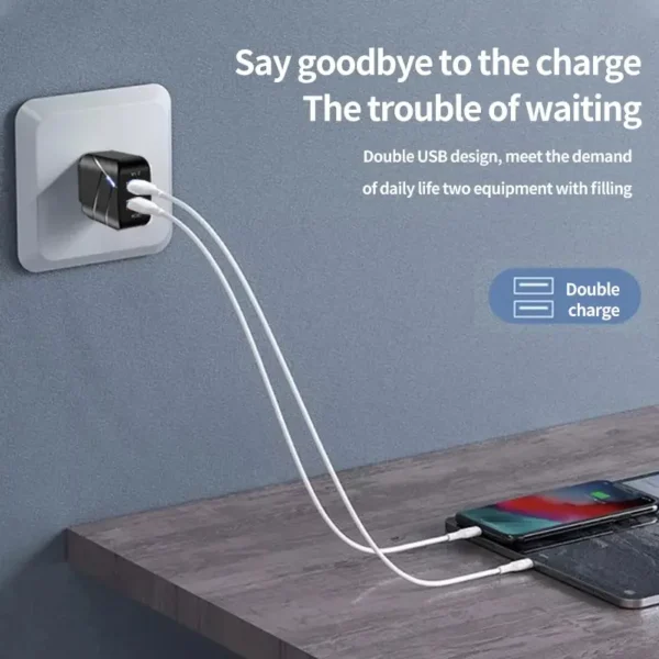 Chargeur Double Port USB Qc3.0 2.1A 40w – Image 5