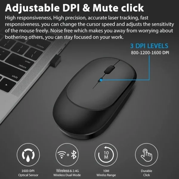 Souris de jeu sans fil Bluetooth, ultra-faible consommation d'énergie – Image 2