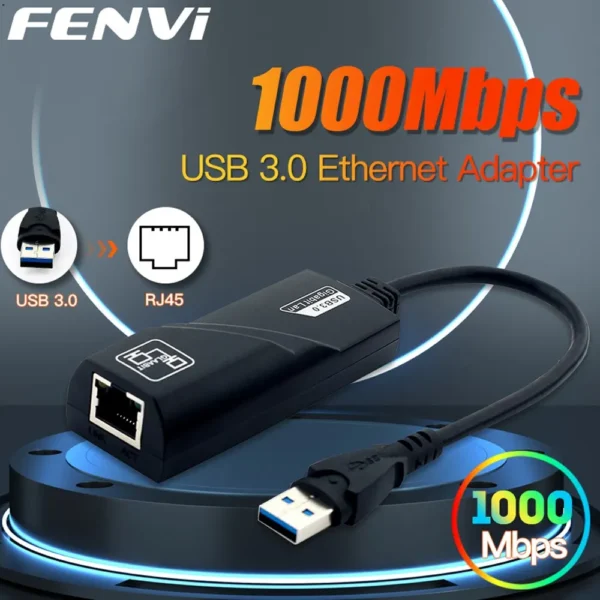 Adaptateur réseau 1000Mbps USB 3.0 vers Rj45 RTL8153 Lan Ethernet