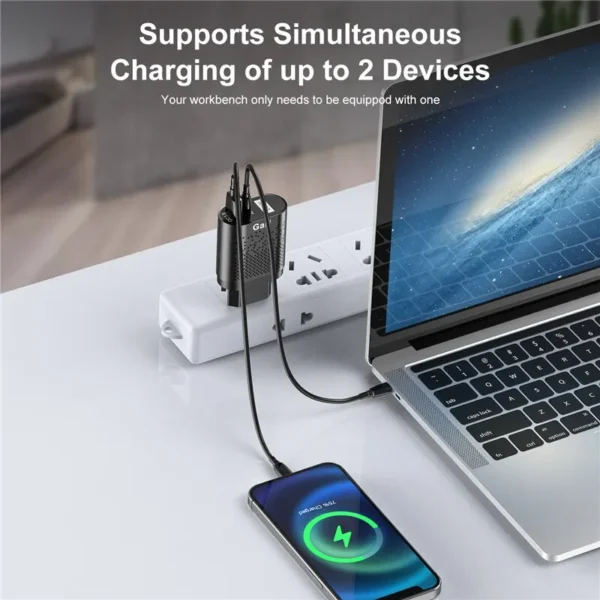 Chargeur rapide GaN USB Type-C, PD 65W – Image 3