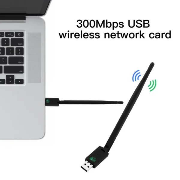 Adaptateur USB WiFi, 300Mbps,USB 2.0, 2.4 Windows 7, 8/10 – Image 3
