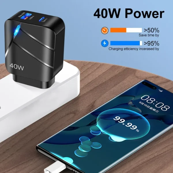 Chargeur Charge Rapide QC 3.0 40W PD USB C – Image 3