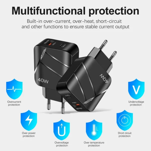 Chargeur Charge Rapide QC 3.0 40W PD USB C – Image 4