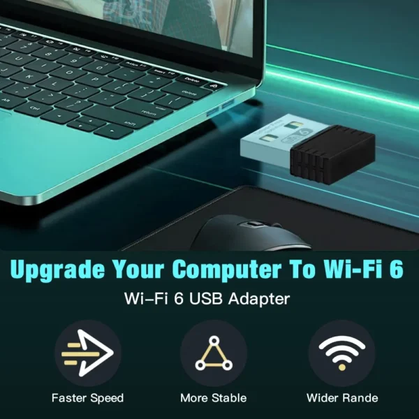 Adaptateur Wi-Fi 6 AX286, mini carte réseau USB pour Windows – Image 6