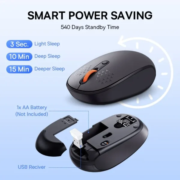 Souris sans fil F01B, Bluetooth 5.0, 3modes dpi, Bluetooth et/ou 2.4G – Image 5