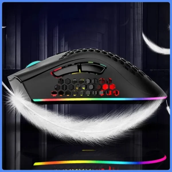 Souris de jeu USB 2.4G sans fil, rechargeable, lumière RGB,BM600 – Image 2