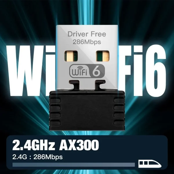 Adaptateur Wi-Fi 6 AX286, mini carte réseau USB pour Windows – Image 3