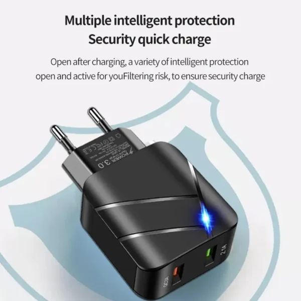Chargeur Double Port USB Qc3.0 2.1A 40w – Image 4