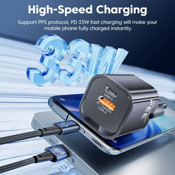 Chargeur rapide Toocki USB Type C PD3.0 QC3.0 33w – Image 5