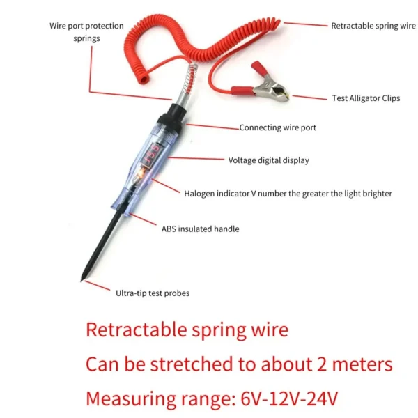 Testeur de tension de circuit de véhicule, mesure électrique(6V-24V) – Image 6