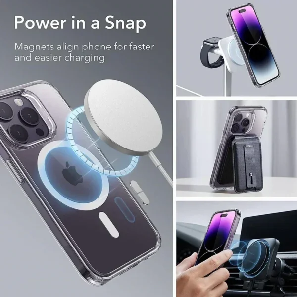 Coque magnétique transparente pour iPhone 11-15 – Image 3