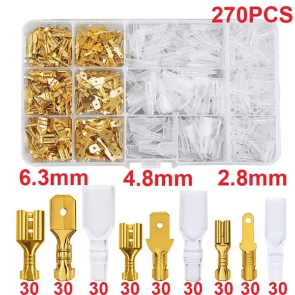 Lot de 270 Connecteurs de fil à sertir mâles et femelles 2.8/4.8/6.3mm – Image 6