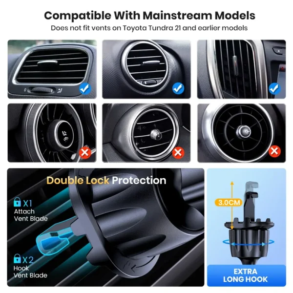 Support de téléphone pour voiture avec verrouillage automatique – Image 2